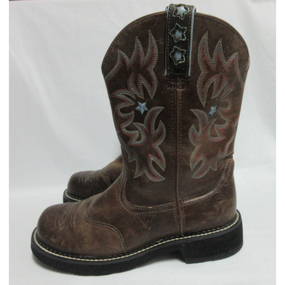 Ariat Boots Women - Size 8.5B - Brown Fatbaby with Stars 10001132 - Picture 1 of 10